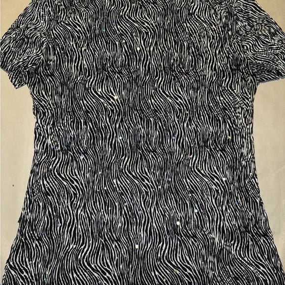 Christopher & Banks Animal Print Mob Wife Zebra Sequins Retro Y2K Sz Medium - Picture 3 of 7